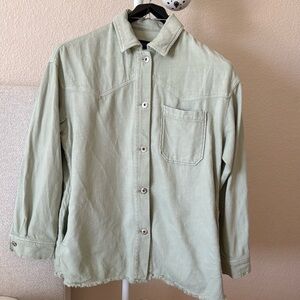 Zara Green Jacket Shacket Light Green Color womens xs nwot